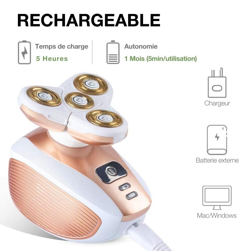 Rasoir sans fil rechargeable et étanche pour femme