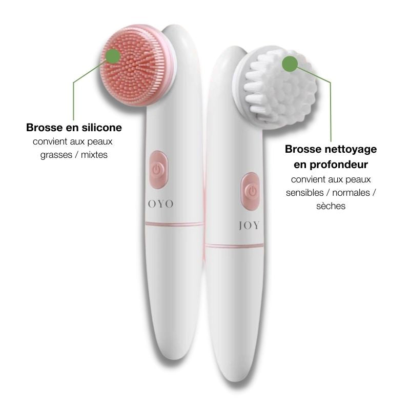 Brosse nettoyante pour le visage en silicone 2 en 1