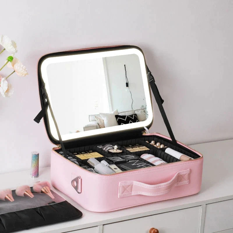 Mallette de maquillage avec lumière LED