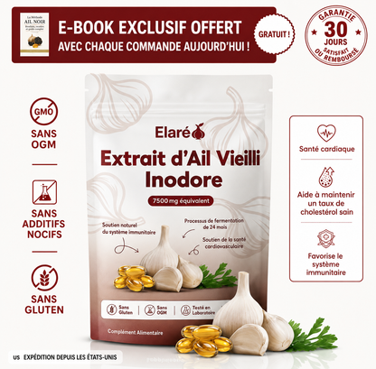 Extrait d’ail vieilli – Capsules molles inodores de 7500 mg