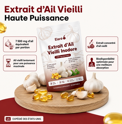 Extrait d’ail vieilli – Capsules molles inodores de 7500 mg
