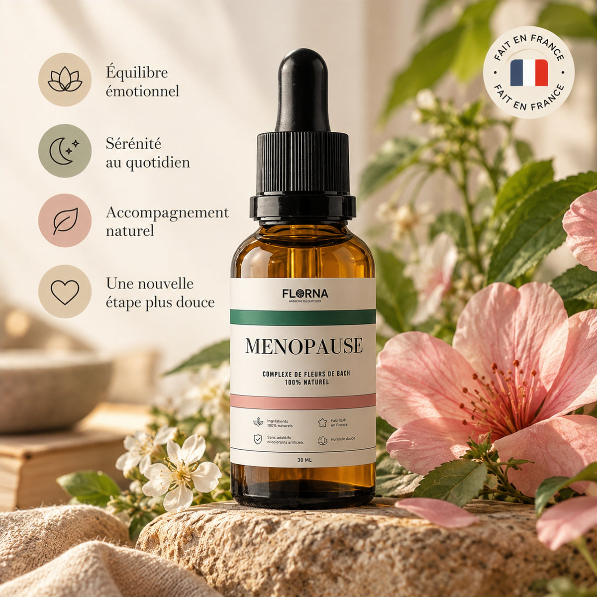 Équilibre Ménopause® – Élixir de Fleurs de Bach